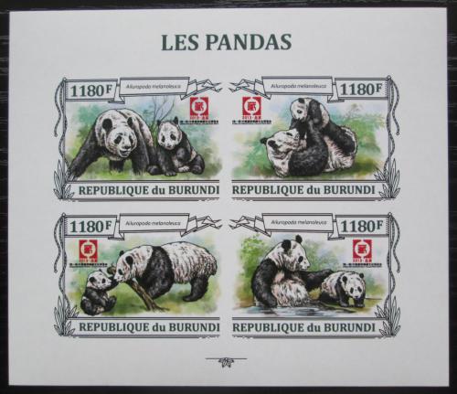 Poštové známky Burundi 2013 Pandy neperf. Mi# N/N