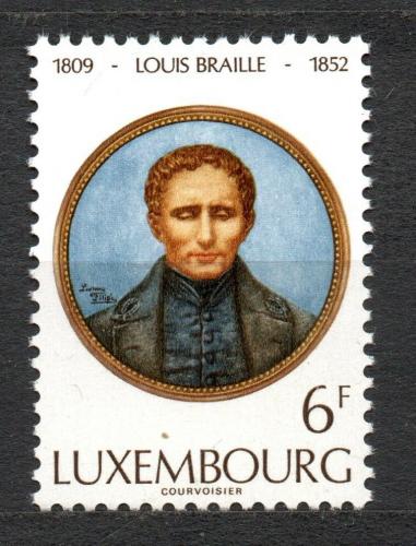 Poštová známka Luxembursko 1977 Louis Braille Mi# 950