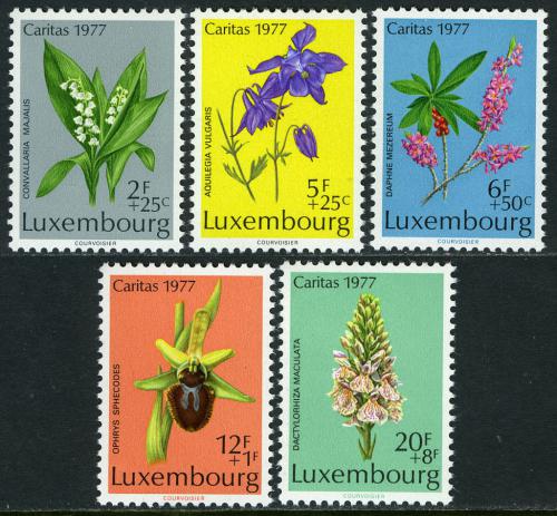 Poštové známky Luxembursko 1977 Chránìné rostliny Mi# 957-61
