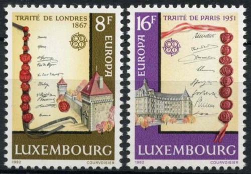 Poštové známky Luxembursko 1982 Európa CEPT, historické události Mi# 1052-53