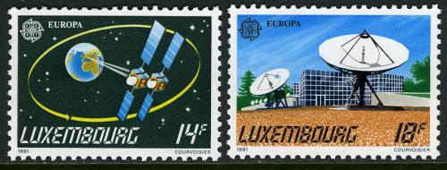 Poštové známky Luxembursko 1991 Európa CEPT, prieskum vesmíru Mi# 1271-72