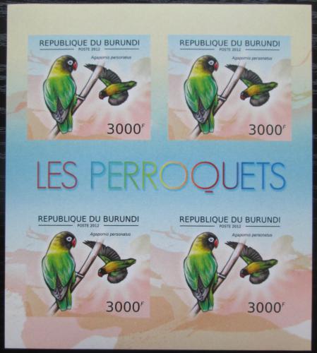 Poštové známky Burundi 2013 Papoušík škraboškový neperf. Mi# 2816 B Bogen - zväèši� obrázok