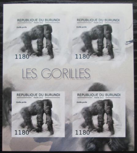 Poštové známky Burundi 2012 Gorila západní neperf. Mi# 2848 B Bogen 