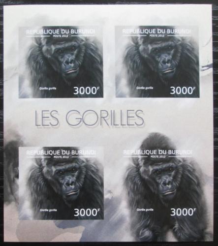 Poštové známky Burundi 2012 Gorila západní neperf. Mi# 2851 B Bogen