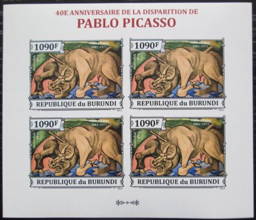 Poštovní známky Burundi 2013 Umìní, Pablo Picasso neperf. Mi# 3313 B Bogen