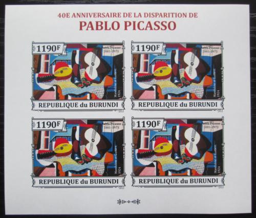 Poštové známky Burundi 2013 Umenie, Pablo Picasso neperf. Mi# 3314 B Bogen