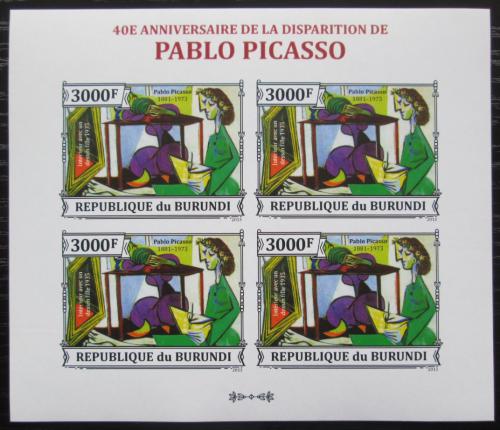 Poštové známky Burundi 2013 Umenie, Pablo Picasso neperf. Mi# 3315 B Bogen