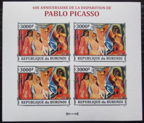 Poštové známky Burundi 2013 Umenie, Pablo Picasso neperf. Mi# 3316 B Bogen