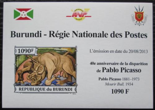 Poštová známka Burundi 2013 Umenie, Pablo Picasso neperf. Mi# 3313 B Block