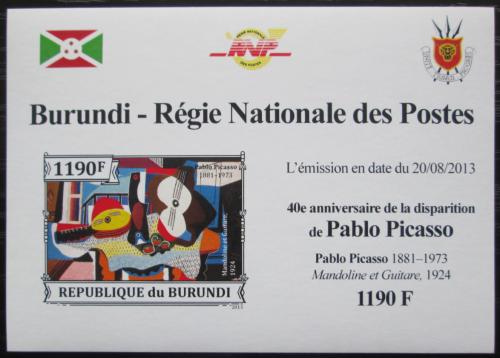 Poštová známka Burundi 2013 Umenie, Pablo Picasso neperf. Mi# 3314 B Block