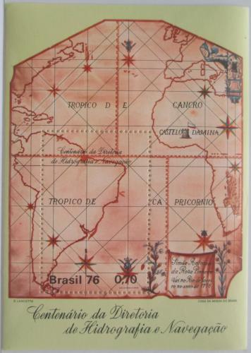 Poštová známka Brazílie 1976 Mapa Mi# Block 37