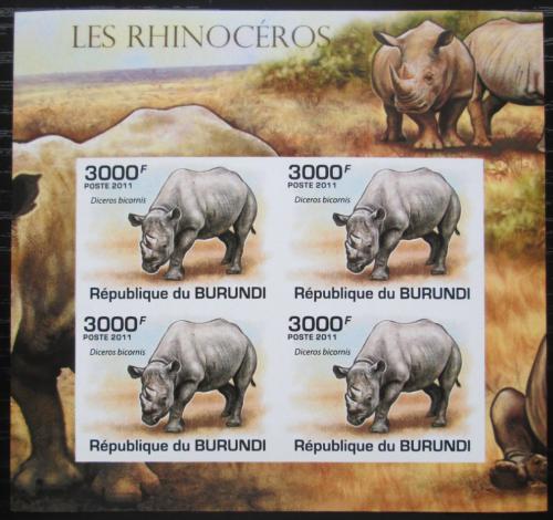 Poštové známky Burundi 2011 Nosorožec dvourohý neperf. Mi# 2116 B Bogen
