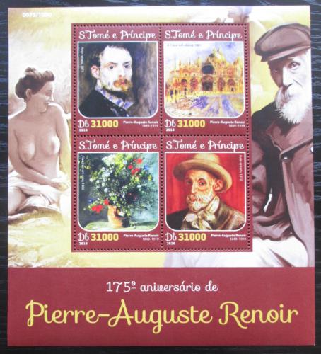Poštové známky Svätý Tomáš 2016 Umenie, Pierre-Auguste Renoir Mi# 6521-24 Kat 12€