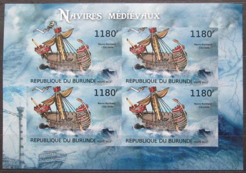 Poštové známky Burundi 2012 Normanská loï neperf. Mi# 2858 B Bogen 