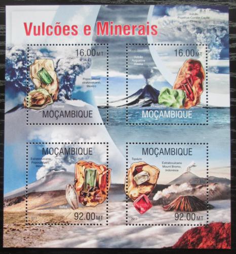 Poštové známky Mozambik 2013 Sopky a minerály Mi# 6637-40 Kat 13€