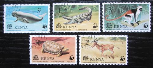 Poštové známky Keòa 1977 Chránìná fauna, WWF Mi# 87-91 Kat 8.50€