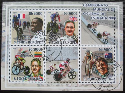 Poštové známky Svätý Tomáš 2009 MS v dráhové cyklistice Mi# 4078-81 Bogen Kat 11€