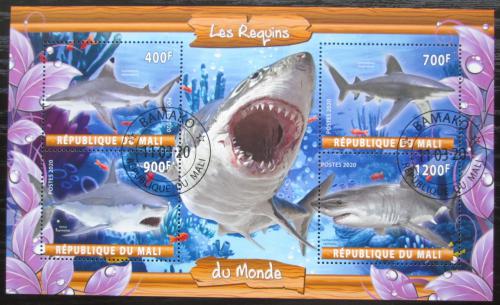 Poštové známky Mali 2020 Žraloky Mi# N/N