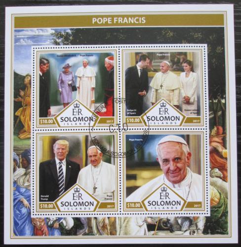 Poštové známky Šalamúnove ostrovy 2017 Papež František Mi# 4627-30 Bogen Kat 12€