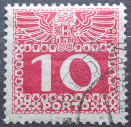 Poštová známka Rakúsko 1909 Doplatná, tenký papír bez lesku Mi# 38y