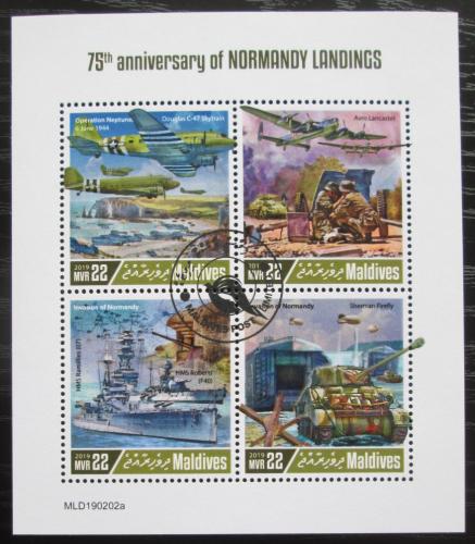 Poštové známky Maldivy 2019 Vylodení v Normandii Mi# 8274-77 Kat 11€