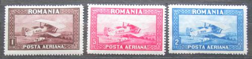 Poštové známky Rumunsko 1928 Lietadlo Doppeldecker Spad 33 Mi# 336-38 X Kat 30€