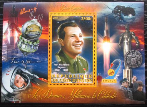 Poštová známka Pobrežie Slonoviny 2012 Jurij Gagarin Mi# N/N
