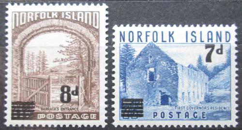 Poštové známky Norfolk 1958 Turistické zaujímavosti pretlaè Mi# 23-24