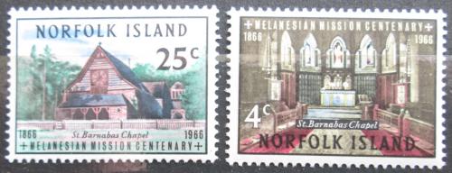 Poštové známky Norfolk 1966 Melanéská mise, 100. výroèie Mi# 76-77