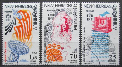 Poštové známky Nové Hebridy, Vanuatu 1976 Telefon, 100. výroèie Mi# 423-25 
