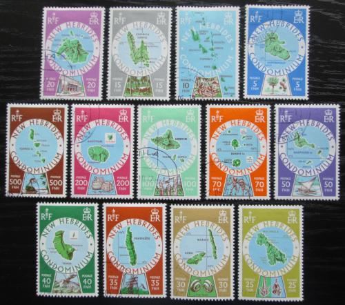 Poštové známky Nové Hebridy, Vanuatu 1977-78 Mapy TOP SET Mi# 473-85 Kat 32€