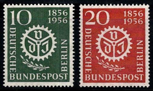 Poštové známky Západný Berlín 1956 Symbol nìmeckých inženýrù Mi# 138-39 Kat 7€
