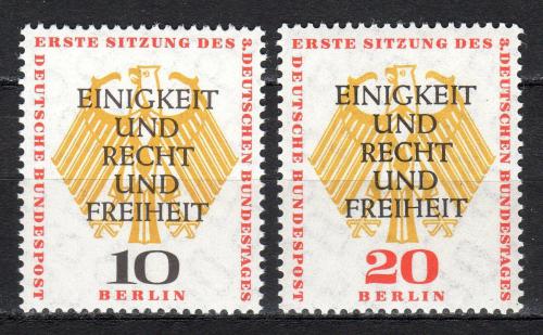 Poštové známky Západný Berlín 1957 Štátny znak pretlaè Mi# 174-75 Kat 6€