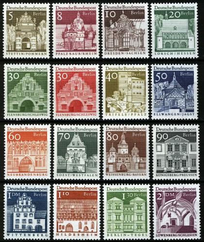 Poštové známky Západný Berlín 1966-69 Architektúra Mi# 270-85 Kat 16€ 