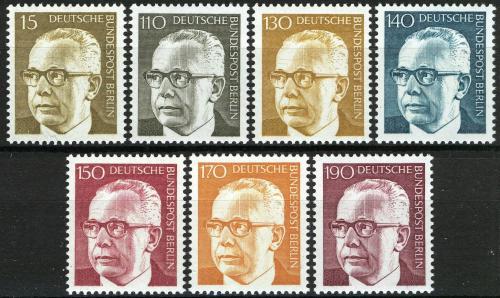 Poštové známky Západný Berlín 1972-73 Prezident Heinemann Mi# 427-33 Kat 12€