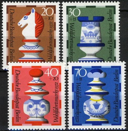 Poštové známky Západný Berlín 1972 Šachové figurky Mi# 435-38 Kat 6.50€
