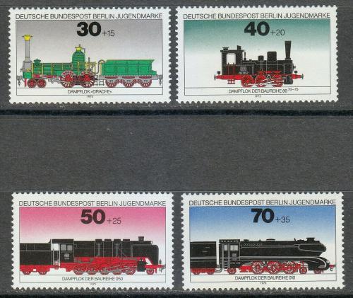 Poštové známky Západný Berlín 1975 Lokomotívy Mi# 488-91 Kat 6.50€