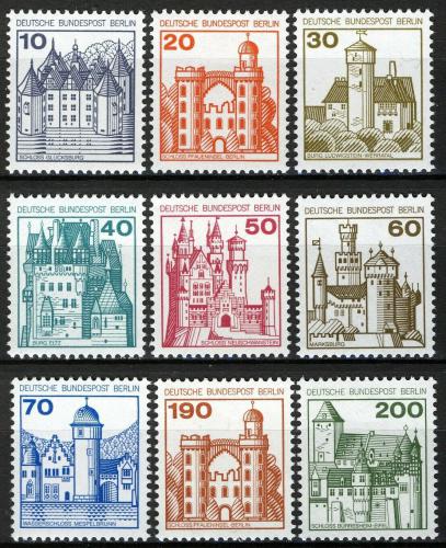 Poštové známky Západný Berlín 1977 Hrady a zámky Mi# 532-40 Kat 7€