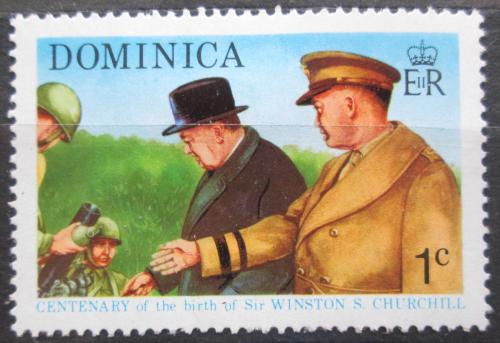 Poštová známka Dominika 1974 Winston Churchill a prezident Eisenhower Mi# 405