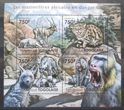 Poštové známky Togo 2011 Ohrožená fauna Mi# 4132-35 Kat 12€