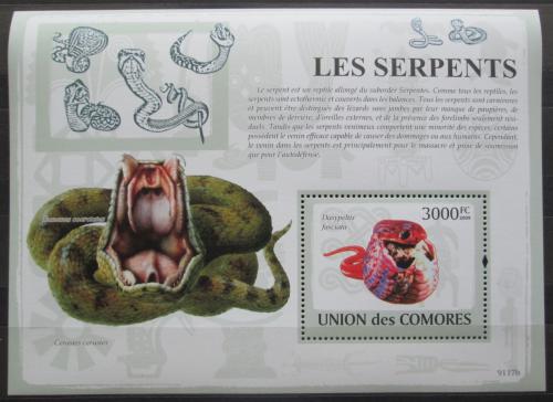 Poštová známka Komory 2009 Hady Mi# Block 474 Kat 15€
