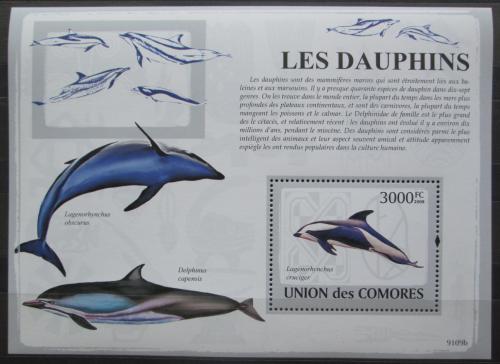 Poštová známka Komory 2009 Delfíny Mi# Block 486 Kat 15€