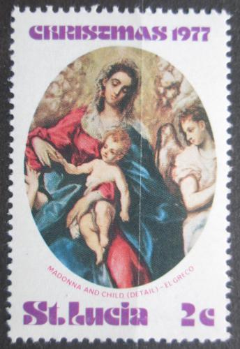 Poštová známka Svätá Lucia 1977 Vianoce, umenie, El Greco Mi# 422