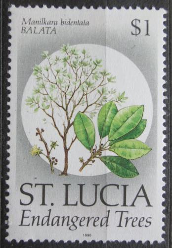 Poštová známka Svätá Lucia 1990 Manilkara bidentata Mi# 976