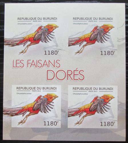 Poštové známky Burundi 2012 Bažant zlatý neperf. Mi# 2793 B Bogen