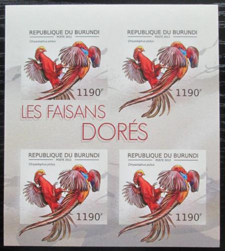 Poštové známky Burundi 2012 Bažant zlatý neperf. Mi# 2794 B Bogen