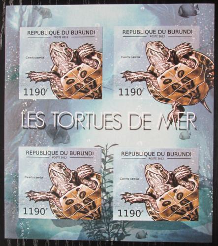 Poštové známky Burundi 2012 Kareta obecná neperf. Mi# 2789 B Bogen