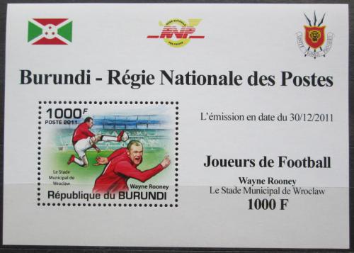 Poštová známka Burundi 2011 Wayne Rooney, futbal Mi# 2138 Block
