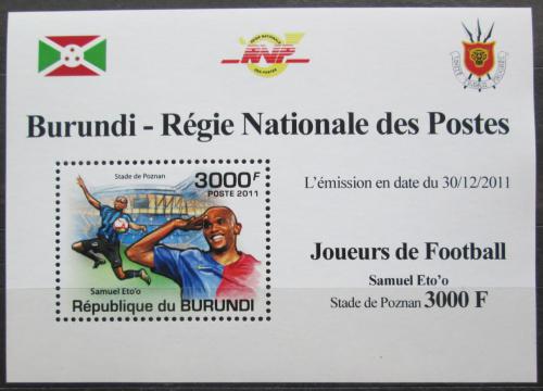 Poštová známka Burundi 2011 Samuel Eto’o, futbal Mi# 2140 Block