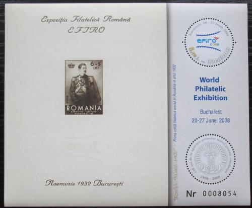 Poštová známka Rumunsko 2008 Výstava EFIRO Mi# Block 427